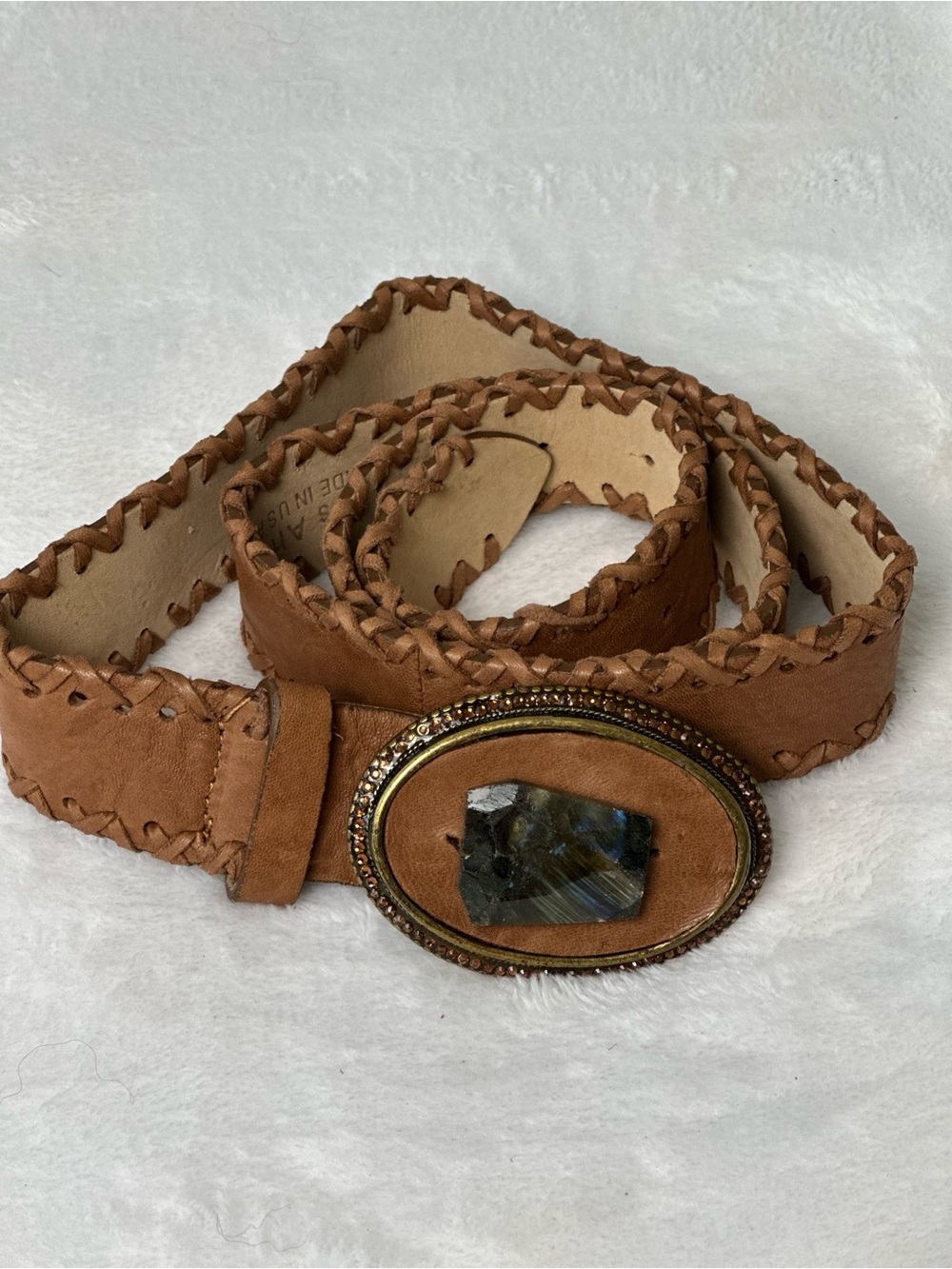 Streets Ahead Women’s Belt With EmbellishOval Buckle Set with Gemstone Size L